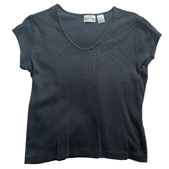 Black shirt with gemstones - Picture 4 of 4